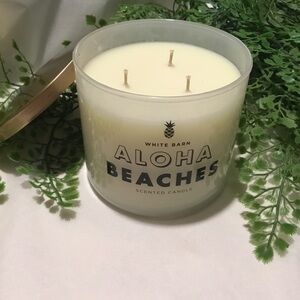 New Bath & Body Works 14.5 oz 3 wick candle Aloha Beaches white barn gift